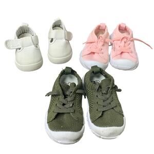 Lot of 3 Toddler Girl Size 3-4 Breathable Sneakers Tennis Shoes Slip on Shoes
